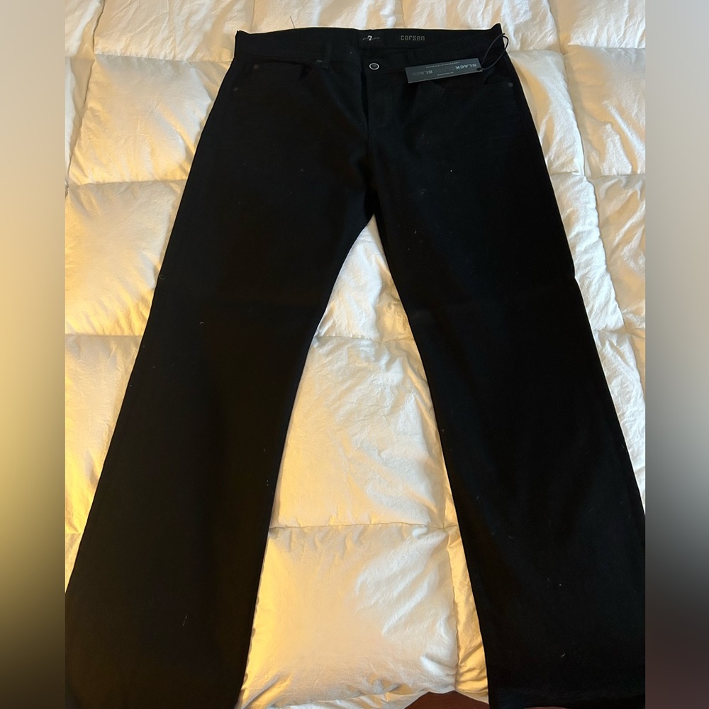Seven for all Mankind Carsten Men’s no-fade black jeans 36 x 34